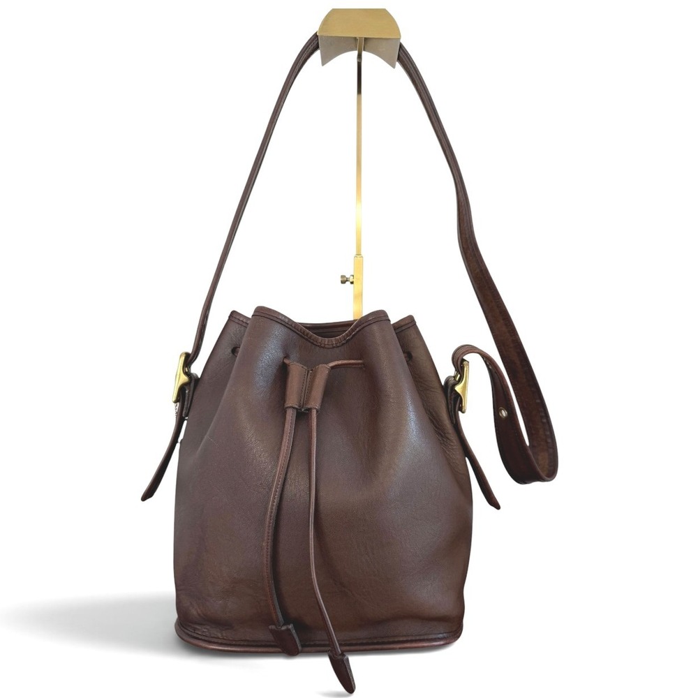 Vintage 1996 Coach Lula's Legacy 9952 Brown Leather Drawstring Bucket Bag